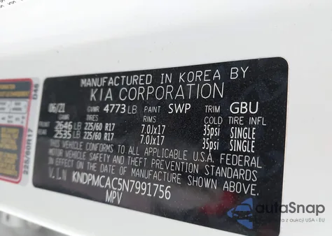 2022 Kia Sportage Lx z USA, uszkodzony, nr VIN KNDPMCAC5N7991756